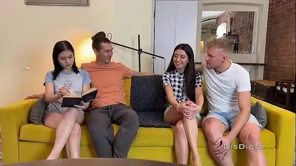 Our girls blindfolded us and swap places – Swinger Party