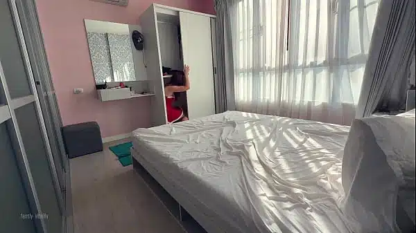 Pervy Stepsister Caught Hiding in Closet Watching Stepbrother Masturbate He found her and fuck