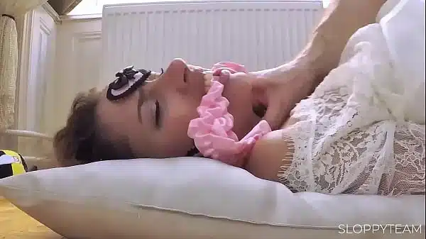 POV Close Up – tied up Bondage Sex & BJ Spit on her Face