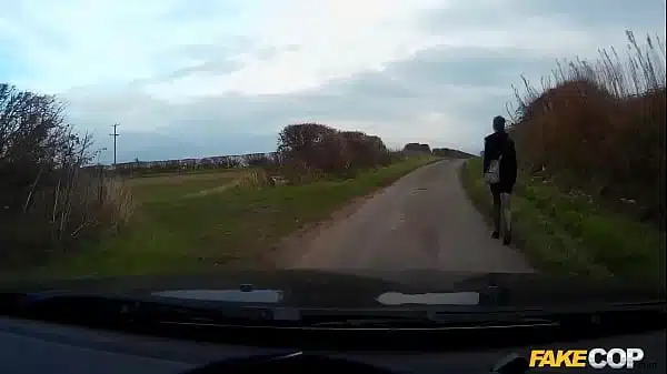 Slutty American MILF in Black Fishnets Fucked by a British Policeman – Fake Cop