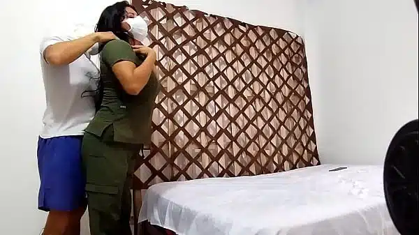 stepson spying on his hot stepmother, they end up fucking and screaming.