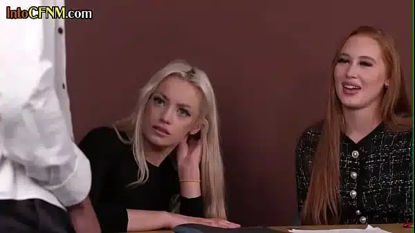 CFNM group IR cockwanking action by femdom greedy babes