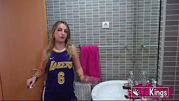 Perfect body blonde girl makes her first porn. Labona fucks on FAKings