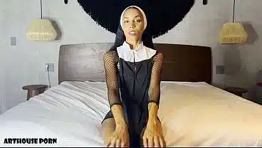 Petite Colombian Nun Squirts Hard & Milks Him Dry
