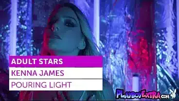 Skinny big tits teen Kenna James stripping and posing nude in the rain