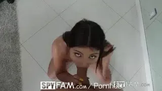 SPYFAM Masturbating Step Sis Blacked Mailed By Step Bro