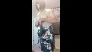 Fake tits crossdresser trying on shein haul BTS