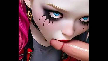 Psycho Cosplay Girl POV: Deepthroat & Messy Facial Cumshot [AI Animation]