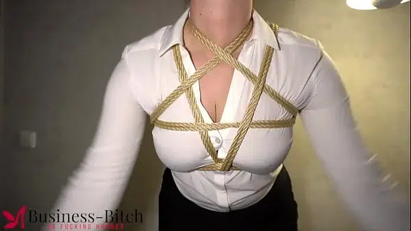 secretary tied up for Kinbaku bondage anal experience – businessbitch