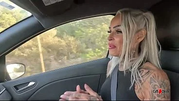 Slutty tattoo milf goddess outdoor beach sex