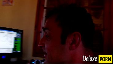 Curvy babe enjoying two cocks in her both holes