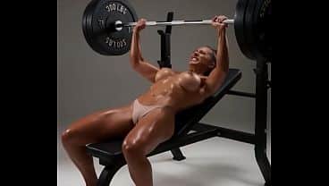 Ai generated sexy hot brunette working out