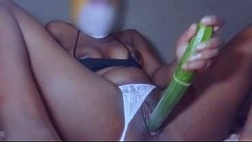 African solo female porn fucking cucumber