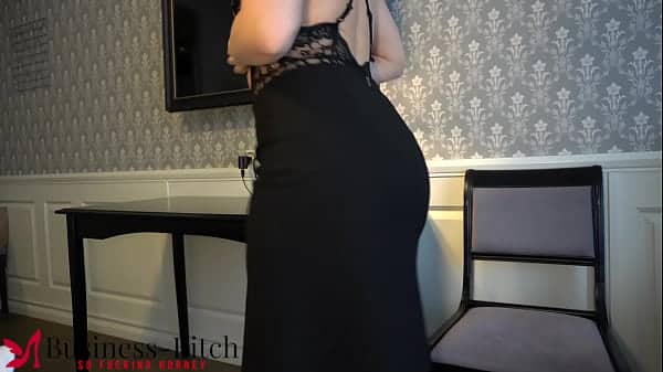 hot office secretary having sex with the boss in her hotel room