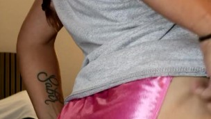 Satin String Bikini Panty Try-On and Tease