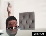 ADULT TIME – Redhead Stella Luxx CAUGHT IT Nerd Masturbating While Watching Her Pussy Under Table