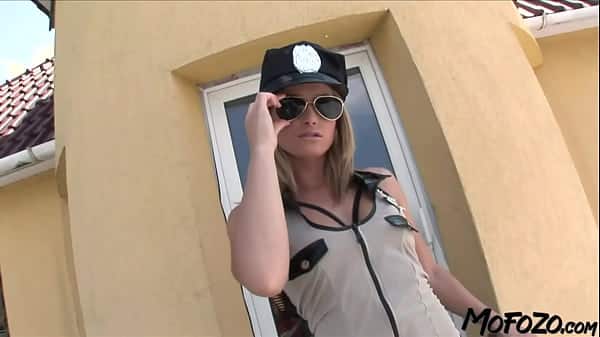 blonde police officer enjoying anal sex