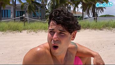 Blonde Teen with Big Natural Tits in Micro Bikini Picked Up on the Beach and Destroyed by a Stranger