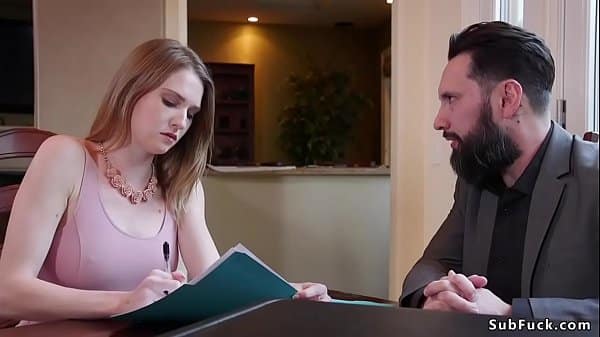 Corporate blonde slut Mona Walesand her step sister Ashley Lane reading will of their and then lawyer Tommy pulls big cock out and anal fucks them in bondage