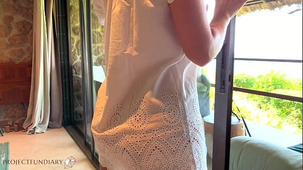 enjoy your wife and press her tits against the window