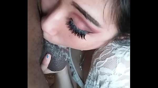 Eva Yi throats dick with pigtails