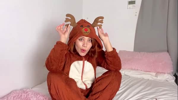 Marina does cosplay as a deer, and ends up putting a huge dildo in her pussy