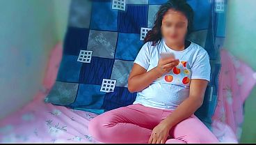 Stepsister soniya watching porn on mobile but her stepbrother seen and Fucking hard stepsister and Cum on her boobs hindi audio