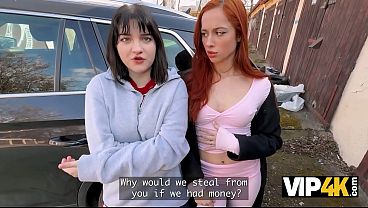 VIP4K. Lesbian Couple Tries a Dick Together