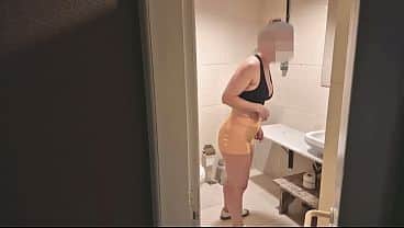 Gym Bathroom Surprise – Hotwife Gets Caught Changing