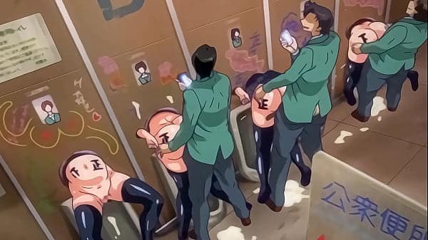 Hentai – College Public Bathroom Fuck-Holes [Subtitled]