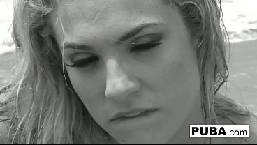 Hot Dahlia gets naughty and squirts all over the beach