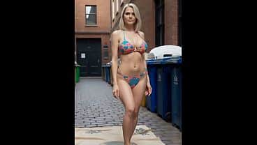 KATIE AMATEUR. 1er casting porno. FEMME A GROSSE POITRINE FAIT DES FELLATIONS EN LIBRE SERVICE DANS LA RUE. Une jeune femme à genoux avec une grosse poitrine suce et avale des bites ! [IA]