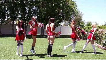 SPANKBANG GOLD – Ultimate Cheerleader Hardcore Orgy – Five Sexy Girls Spitroast on Massive Dicks!