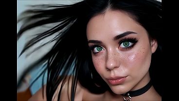 TEASER Ai POV Hot Emo Goth Girl Beautiful Babe Blowjob Sucking and Facial Cumshot